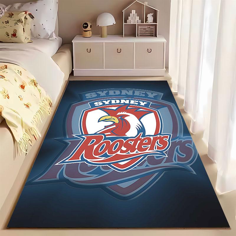 Sydney Roosters Team Logo Teppich geeignet als rutschfeste Matte für das Wohnzimmer oder Schlafzimmer Sofa