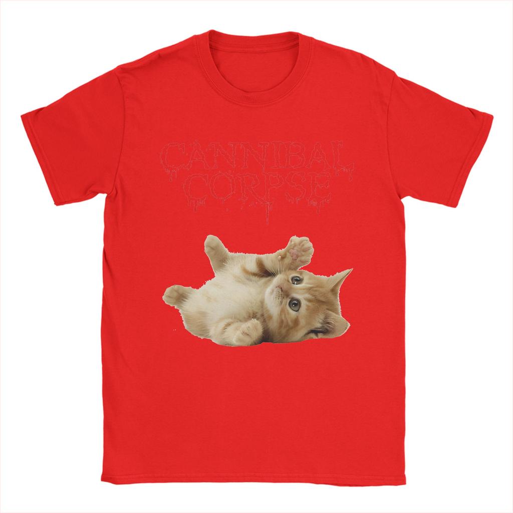 Cannibal Corpse Cat Popular T Shirts  100 Cotton Tshirt for Male Y2K Retro Wholesale Short Sleeve Top Tees
