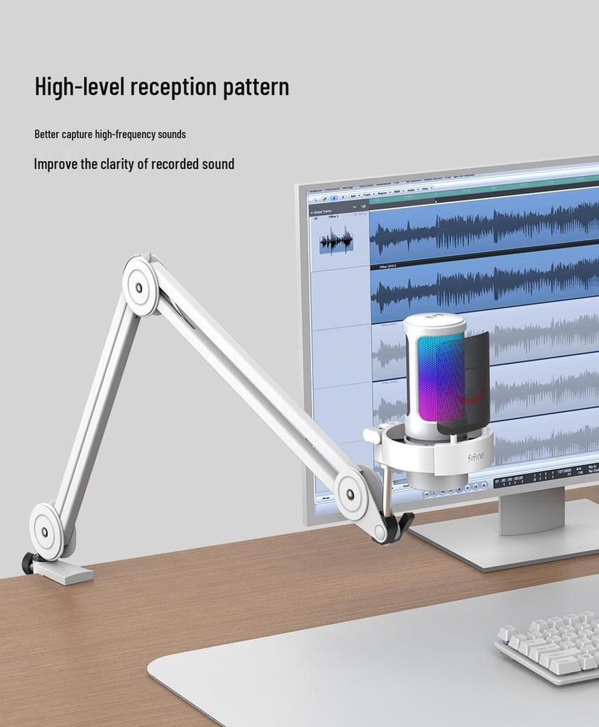 Fifine Professional Shockproof Microphone Stand with Fixed Boom Arm
