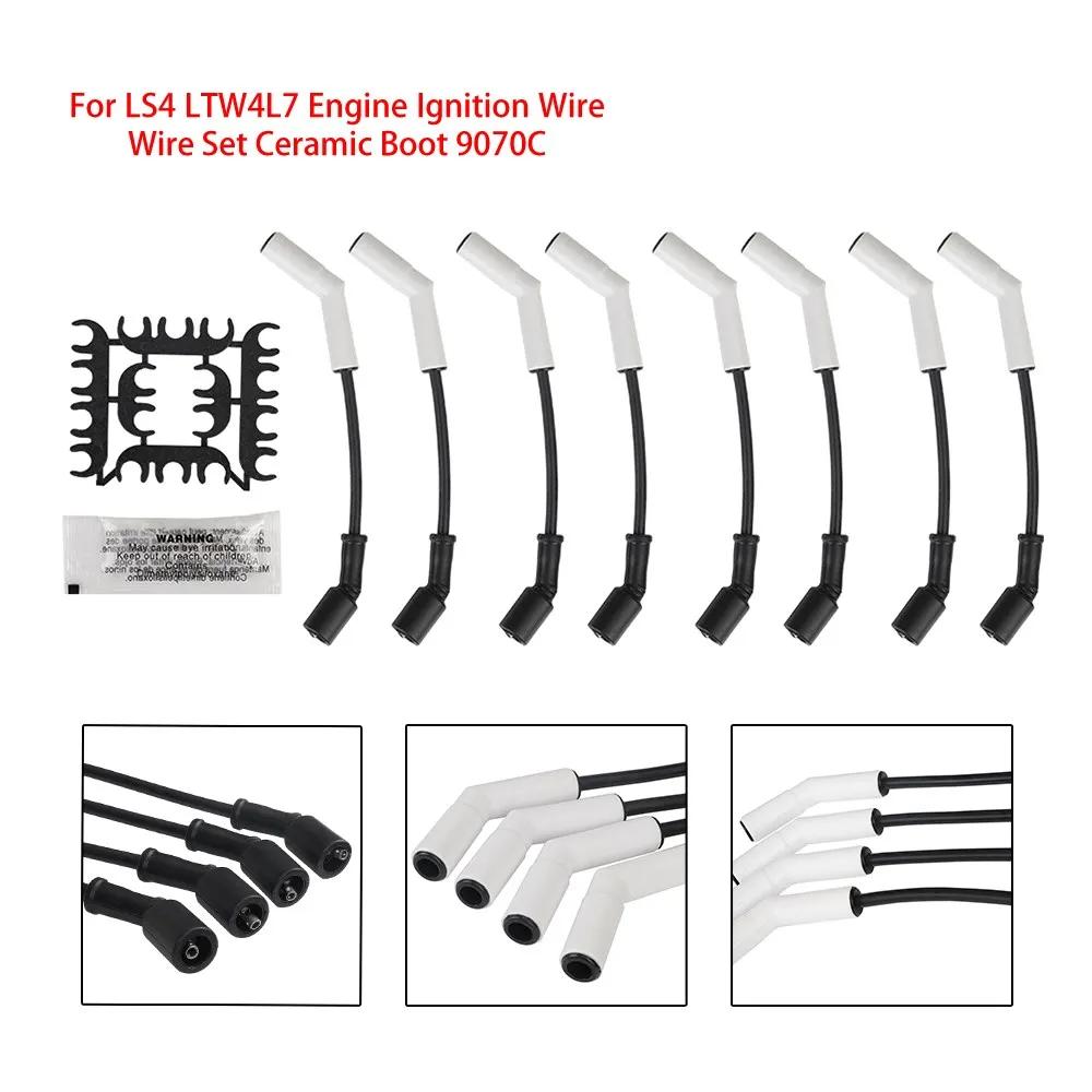 9070C 8Pcs Extreme Wire Set Silicone Spark Plug Wire Boot Kit For GM LS/LT Gen LS2 LS3 LS4 LS7 Engines Repairing Auto Parts