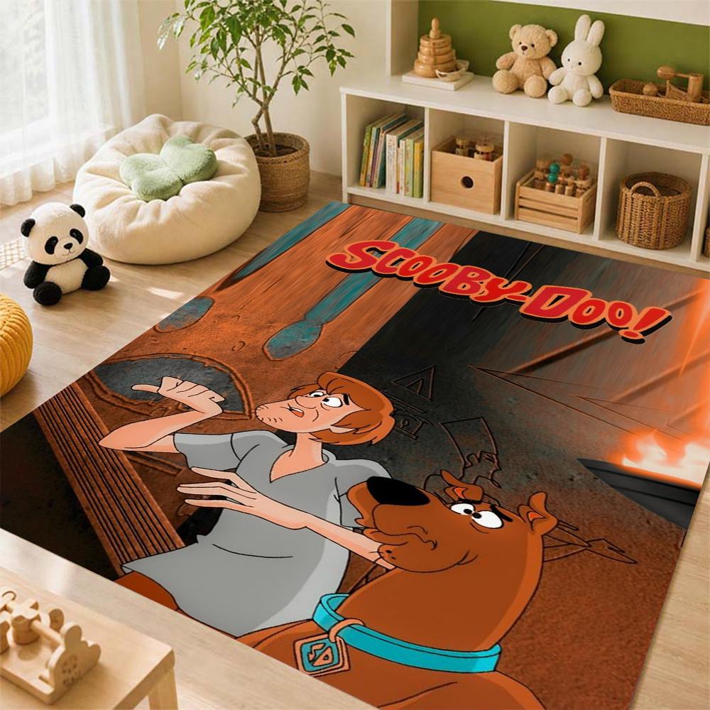 Scoobydoo Mystery Gang Printed Rug Nonslip Easyclean Carpet For Living Room Play Area Hallway Home Party Decor New Year Gift