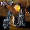 Outdoor Solar Powered Reaper Statue Resin Garden Sculpture Halloween Yard Decoration Creative Craft Ornament