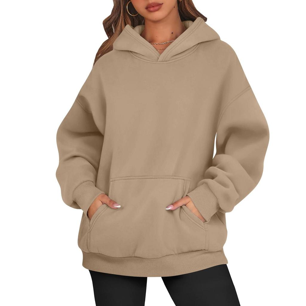 Damen Oversized Sweatshirts Fleece Hoodies Langarmshirts Pullover Herbstkleidung Mit Tasche
