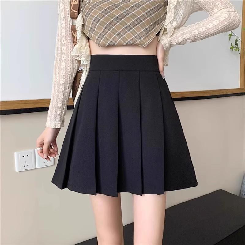 

Женская черная плиссированная юбка миди - Юбка А-силуэта с высокой талией, стройнящая, для весны/осени 2024 2XL