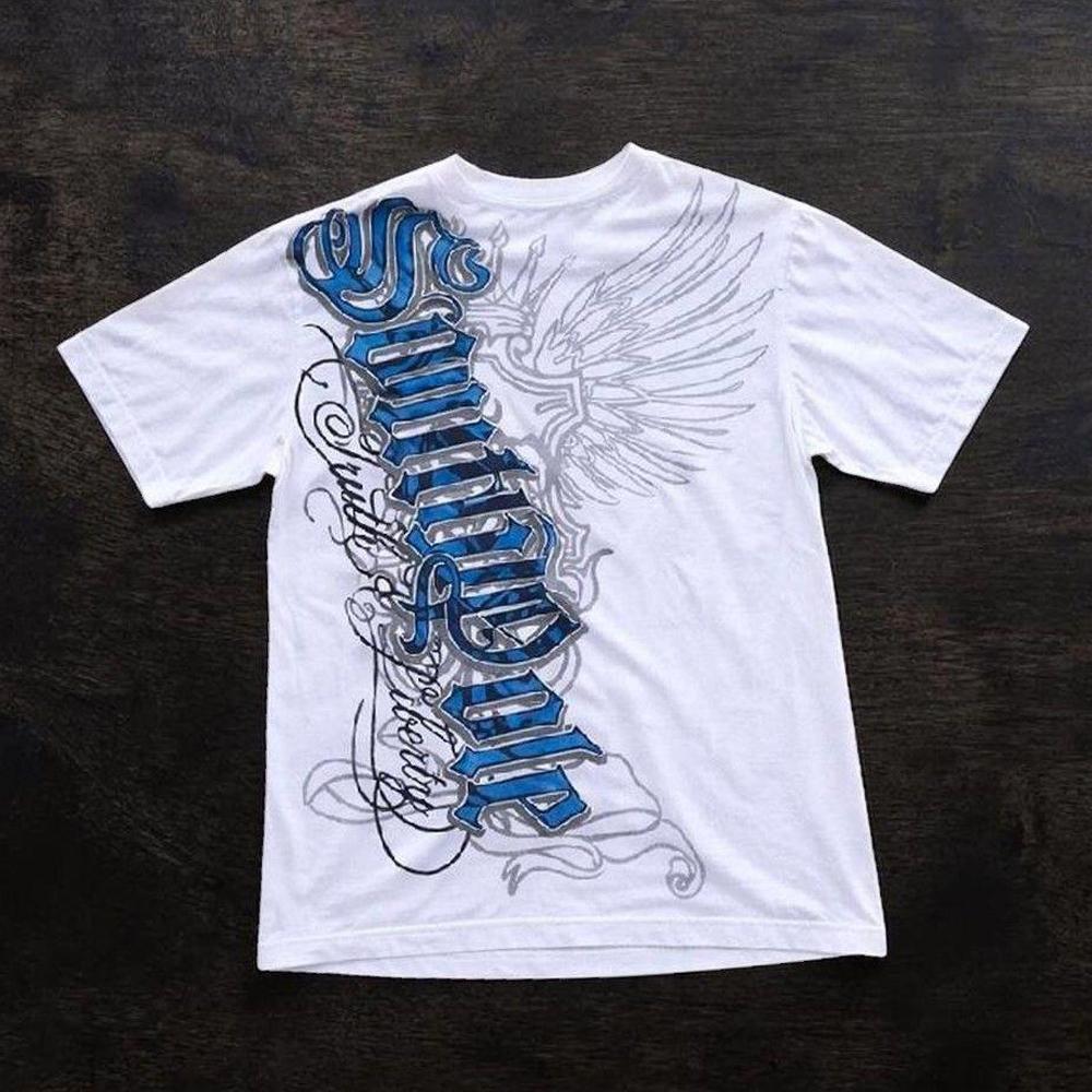 Summer Classic YK Gothic Style Tshirt Print Oversized T Shirt High Street Shirts Round Neck Cotton Tops Unisexs Women T Shirt Tee