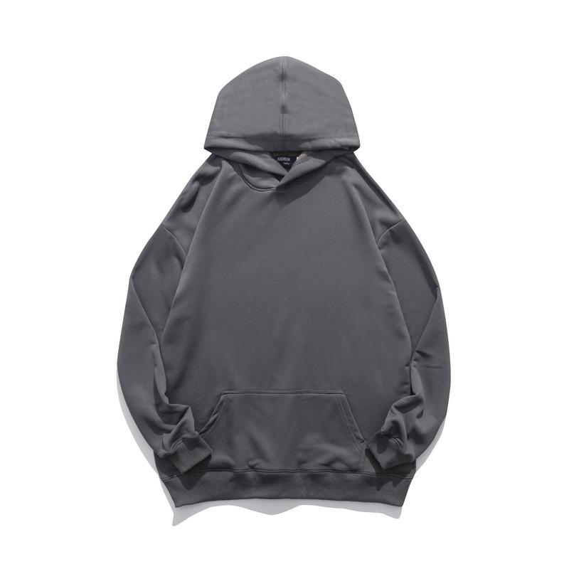 Autumn and Winter Women's Casual Solid Color Hooded Pocket Long Sleeve Pullover Sweatshirt Loose and Plush Thick Long Sleeved Top