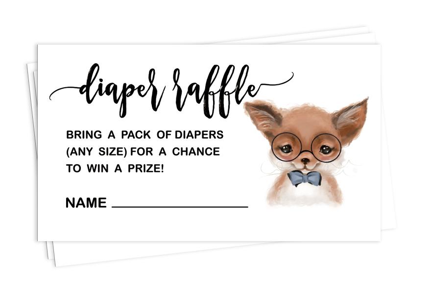 

Inkdotpot 30A Baby ShowerA подгузник лотерейный билет лотереи вставить карты поставки игры для Baby Shower вечерние лиса джунгли животные 2 x 3.5 Inches