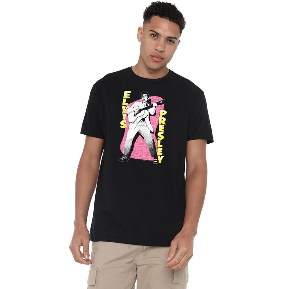 Elvis Presley Unisex Adult Pink Rock T-Shirt