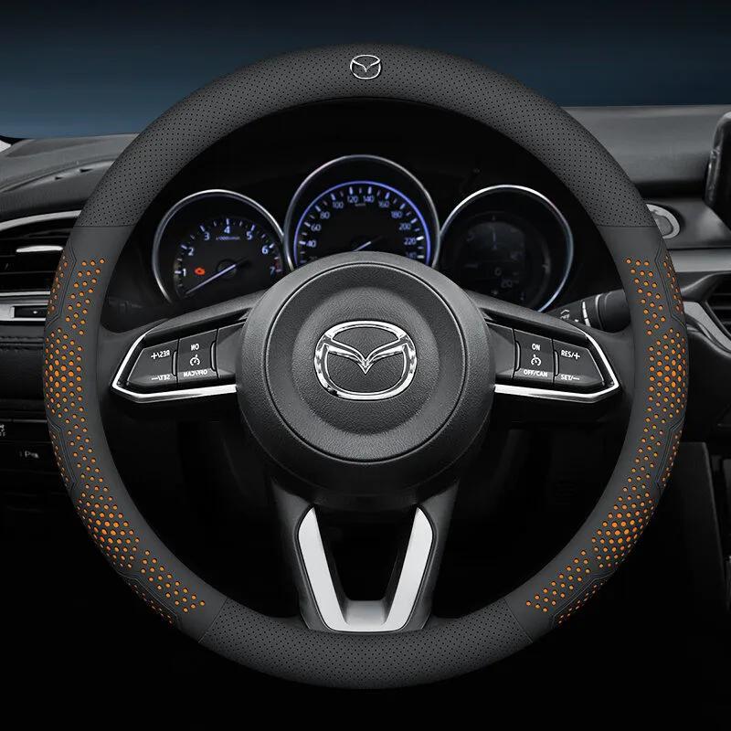 2025 Heiß Hochwertiges Leder Ultradünne Auto Ultradünne Lenkradabdeckung Für Mazda 2 3 CX5 CX30 CX8 Mazda2 6 5 CX9 BT50 Auto S
