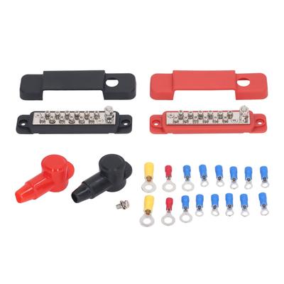 2 Sets 12 Terminal Busbar M8 Stud Power Distribution Block for Automobile RV Marine Yacht DC48V