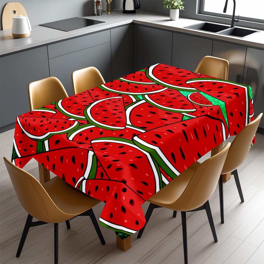Watermelon 1pc Table Cover Polyester Tablecloth High Quality, Thickened, Rectangular, for Home, Restaurant, Cafe, Outdoor Dining