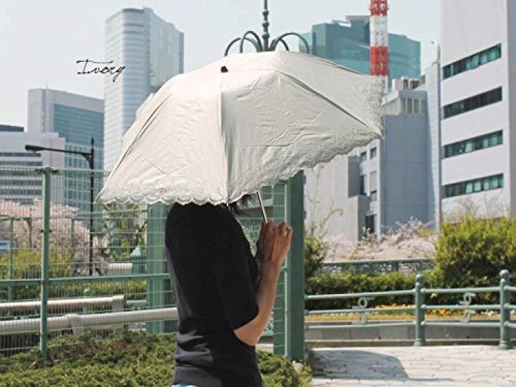 Nouvel Japonais Folding Sun and Rain UV Oriental Embroidery Parasol, Protection, Protection, (Ivory)