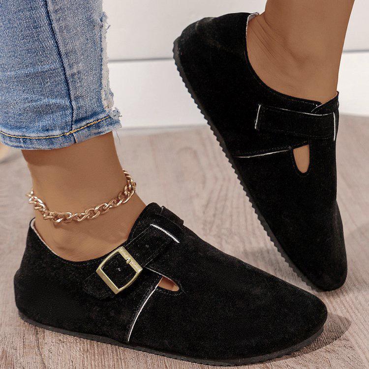 

Стильные лоферы Кожаные мюли Удобные туфли Potato с поддержкой свода стопы для использования в помещении и на улице Элегантные туфли на плоской подошве больших размеров 43 чёрный