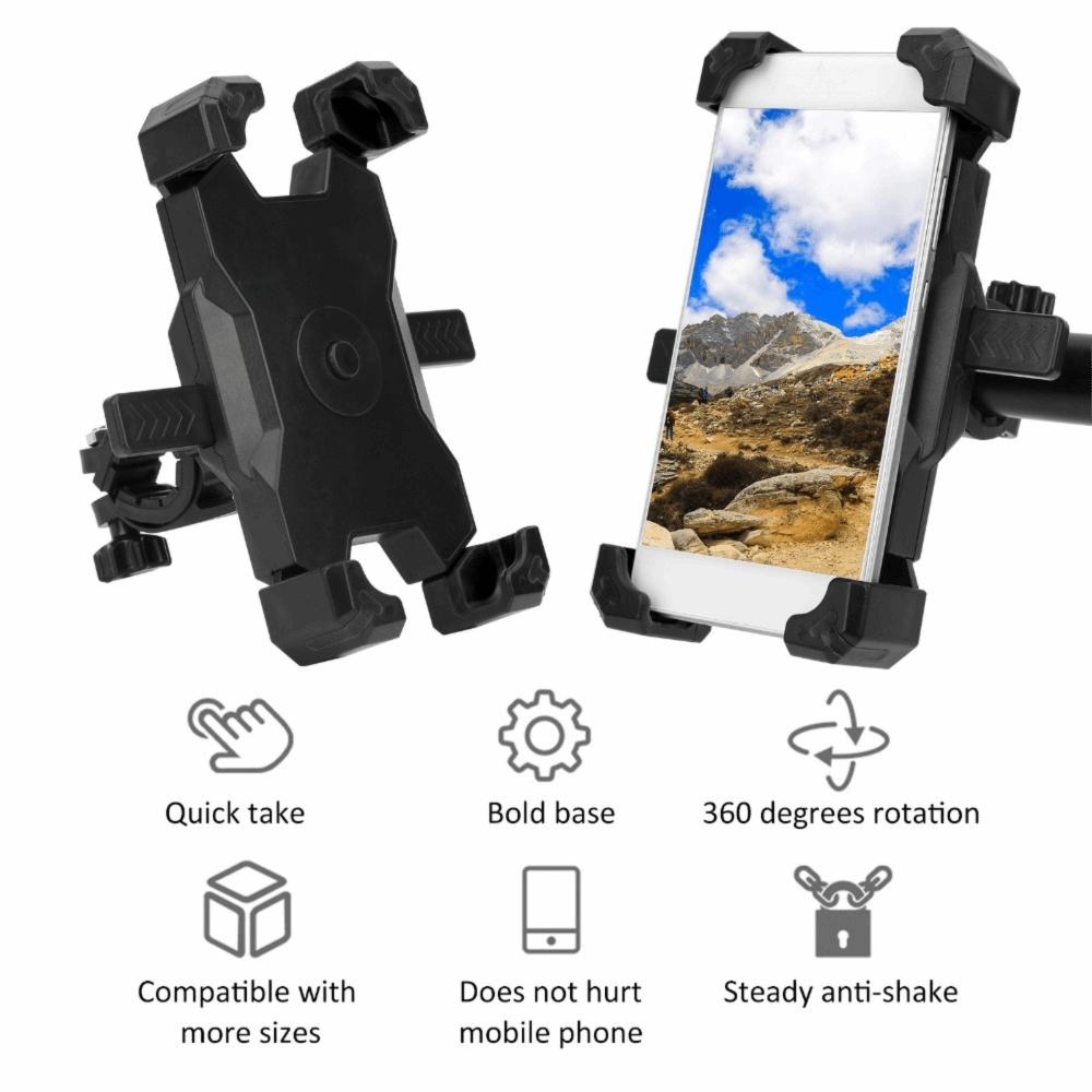 360 Degree Rotation E-bike Phone Mount Fits 3.5-6.8 Inches Cycling Navigation Bracket Cycling