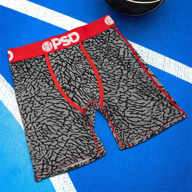 PSD Boxer Briefs Estampados Cómodos de Secado Rápido para Hombre de Línea Larga de Tiro Medio
