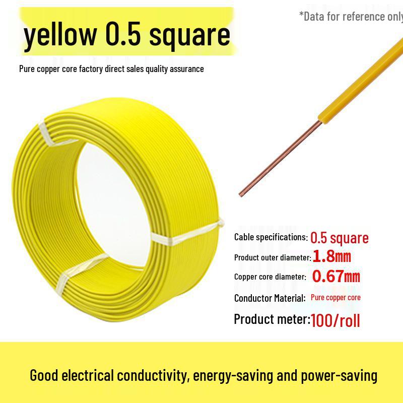 Pure Copper Single Core Electrical Wire, Flame Retardant, 0.5-2.5mm² for Home Decoration