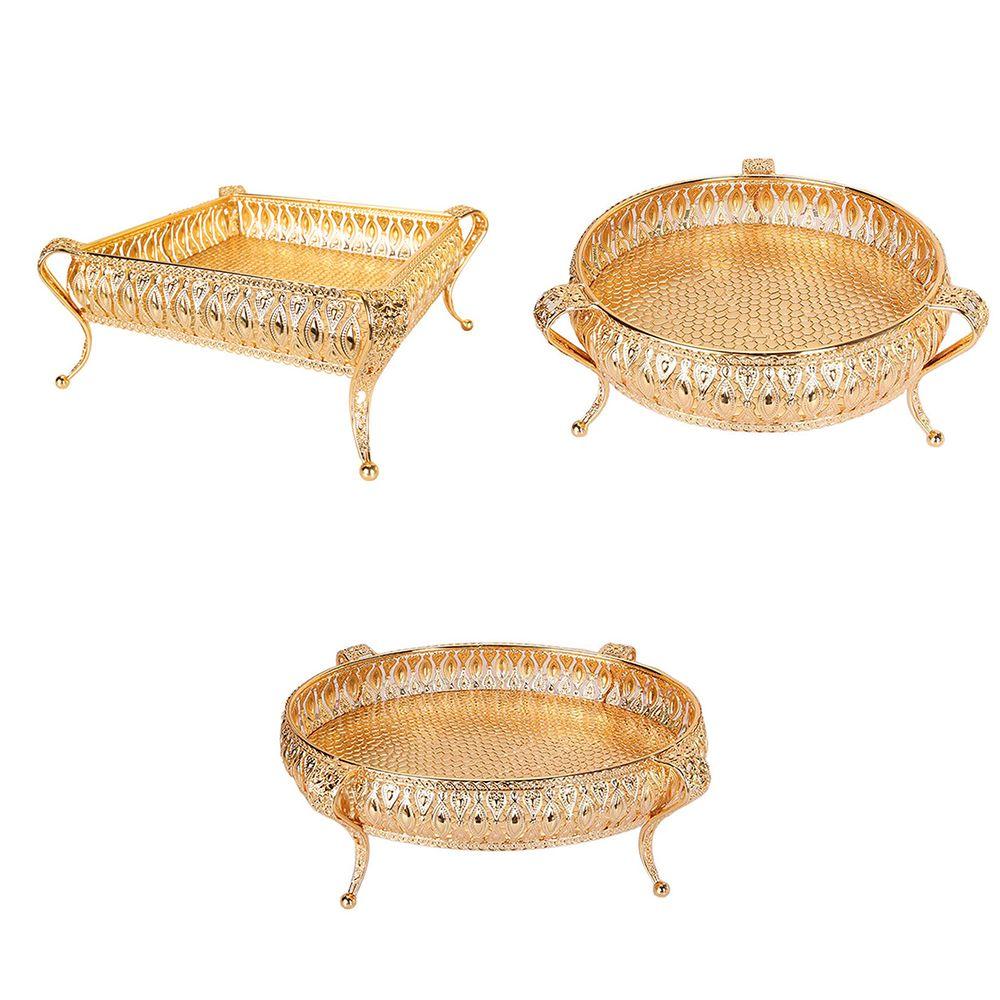 storage rack Ellipse Key Tray Candy Container Storage Tray Fruit Plate Bowl Metal Tray Nordic Style