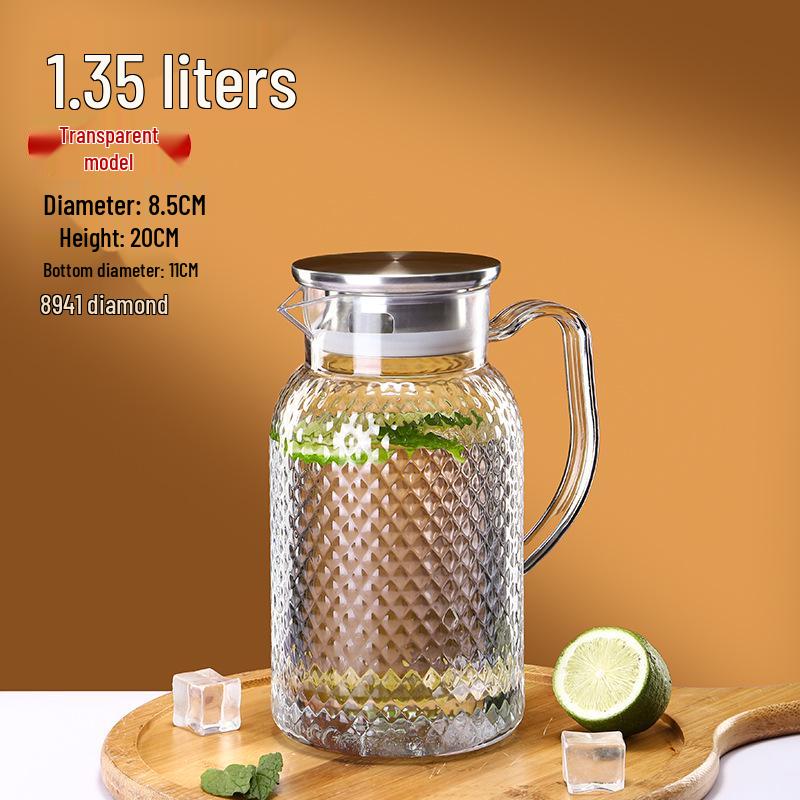 Commercial Cold Water Striped Acrylic Pitcher - Durable and Drop-Proof for Juice, Tea, Water, or Lemonade.