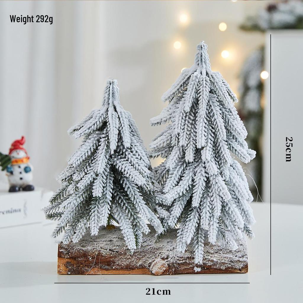 Mini Potted Christmas Tree with Snow - Perfect for Desktops, Hotels, Malls, and Window Displays