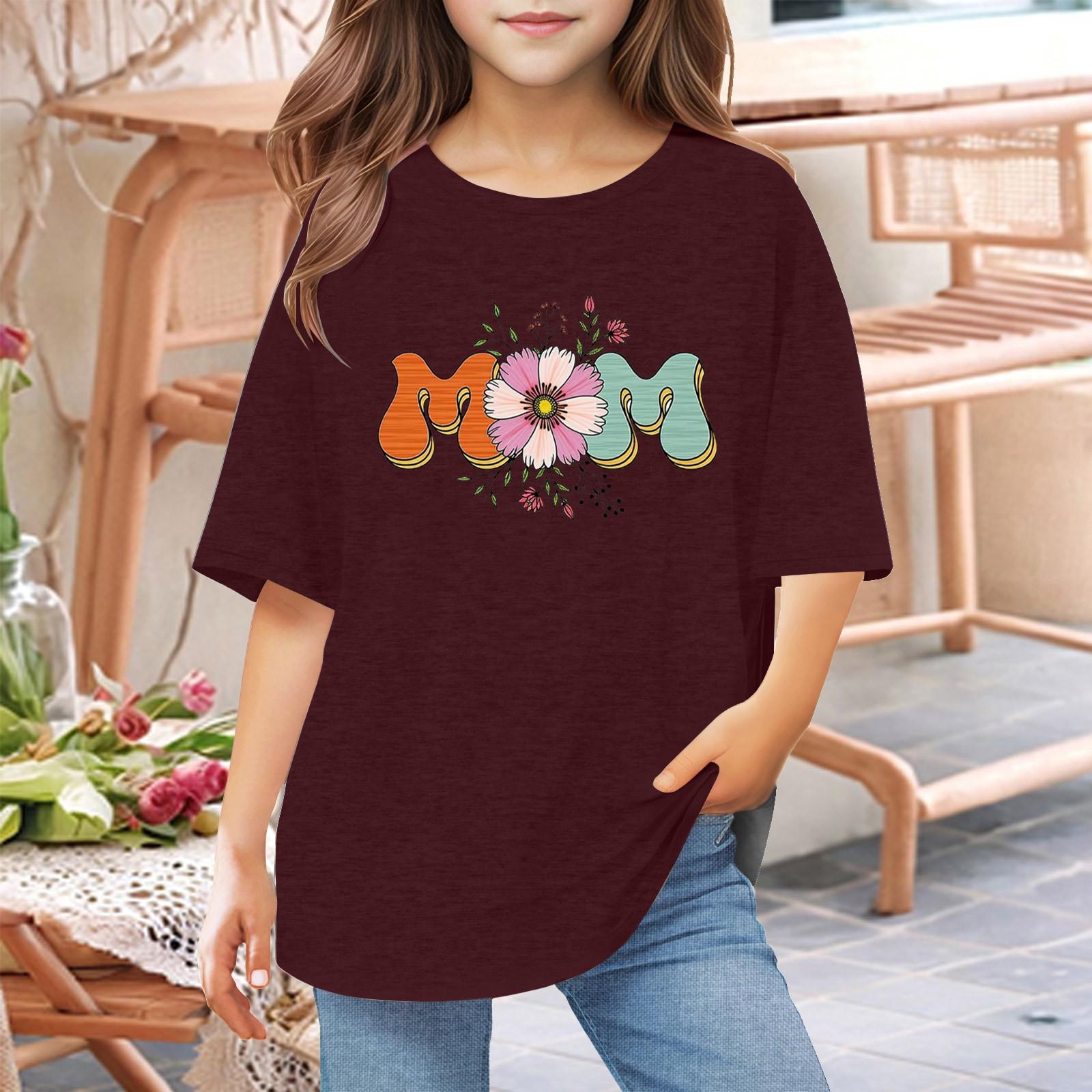 

Футболки для малышей, девочек и мальчиков, детские футболки с короткими рукавами и принтом для мальчиков и девочек 1-12 лет 150 винный