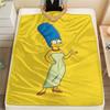 Marge Simpson Printed Flannel Blanket, soft throw for bedroom sofa, washable, fan merchandise, great gift.