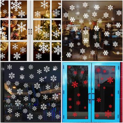 Featival Ornament Home Decoration Snow Decals Wall Art Christmas Snowflake Sticker Happy New Year