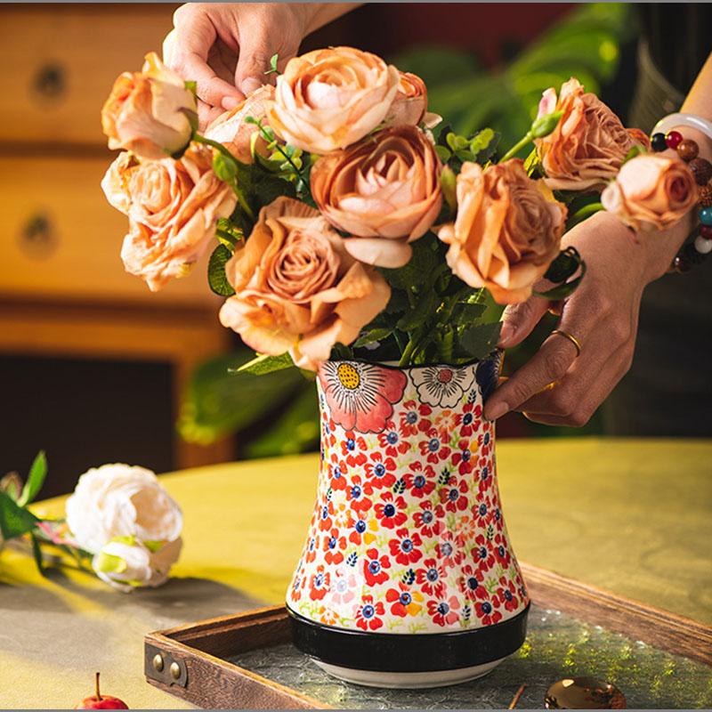 European Painted Ceramic Draining Chopsticks Barrel Kitchen Food Containers Storage Jars Knives and Forks Spoons Storage Boxes