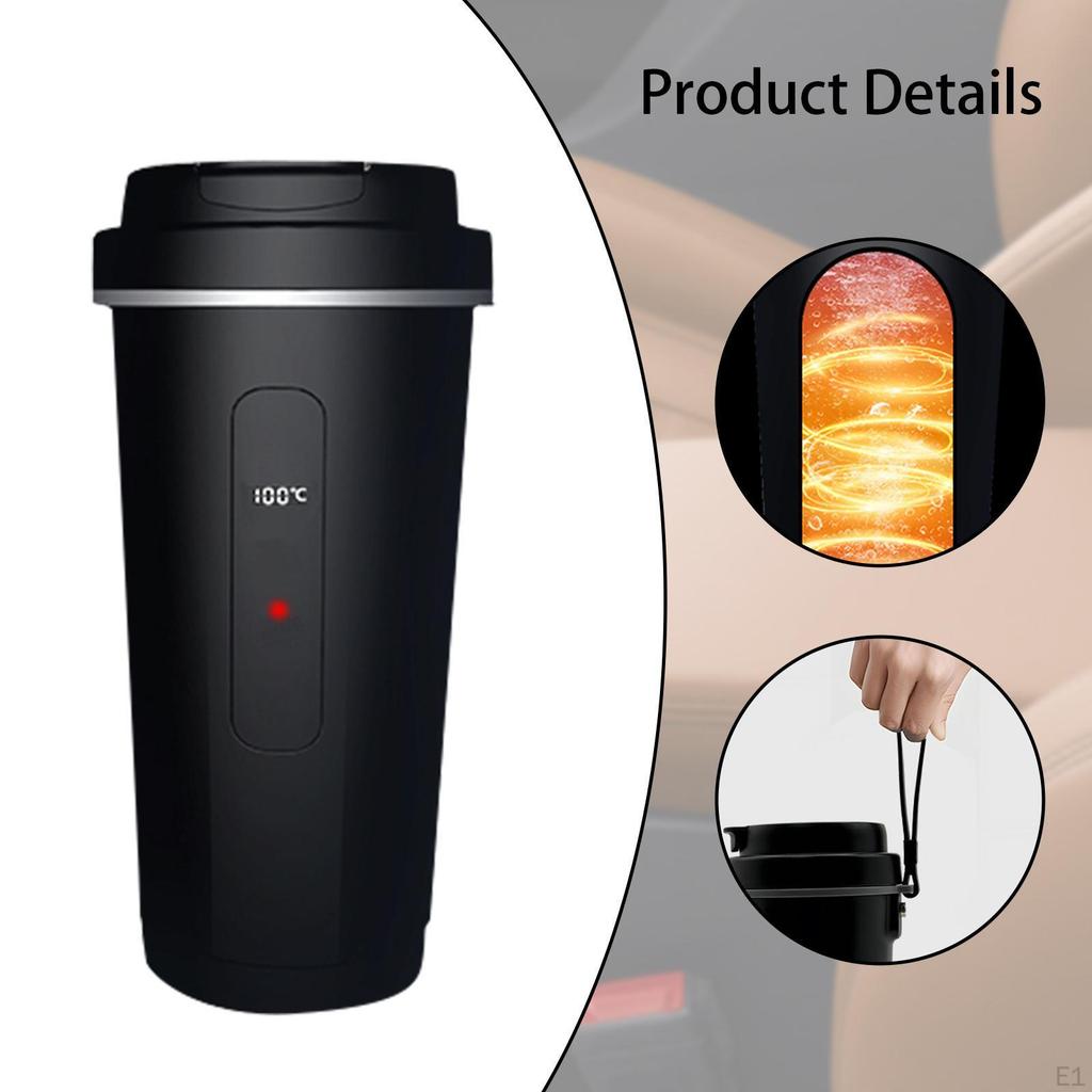 Car Kettle Boiler Electric Heat Water Cup Intelligent Stainless Steel Heated for Work