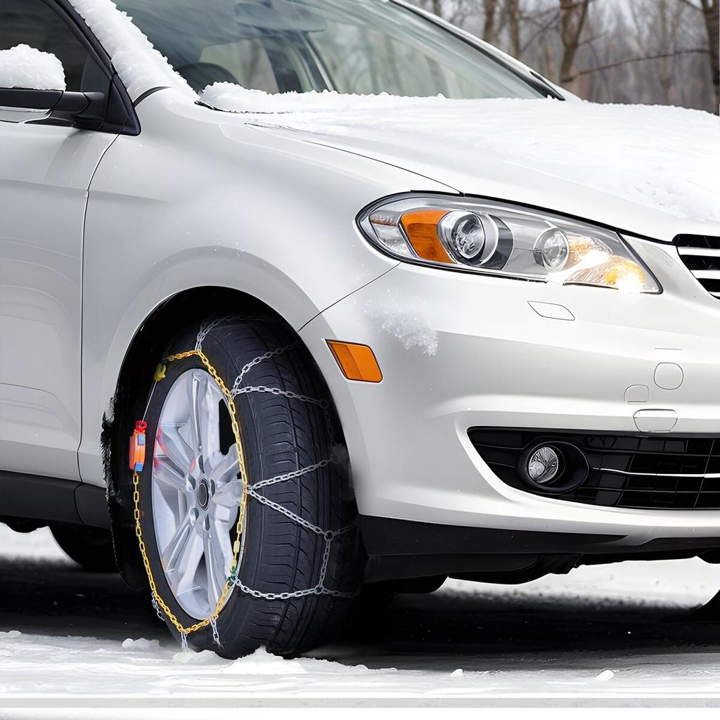 2PCS Snow Chains Manganese Alloy Steel Traction Tire Snow Chains Silver