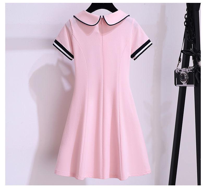 Dívčí letní šaty princeznovského stylu ve stylu vysoké školy s panenkovým límečkem