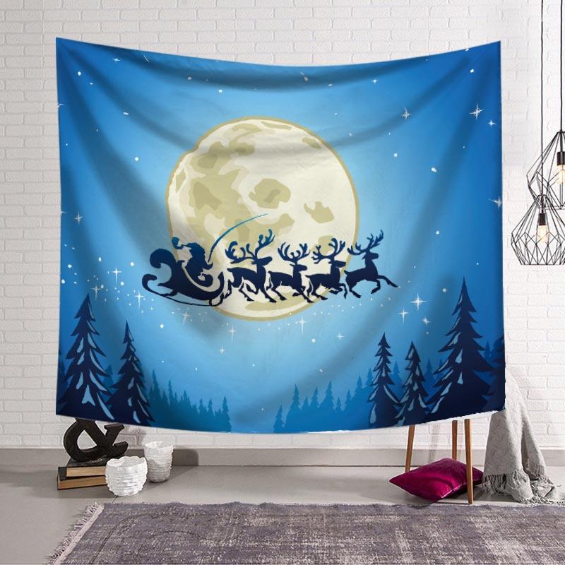 Christmas Snowman Print Pattern Tapestry Christmas Room Wall Decoration Background Fabric Home