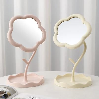 Sunflower  Makeup Mirror Girl Dresser Desktop Hanging Jewelry Beauty Mirror Bedroom Dorm  Dressing Mirror Removable Portable