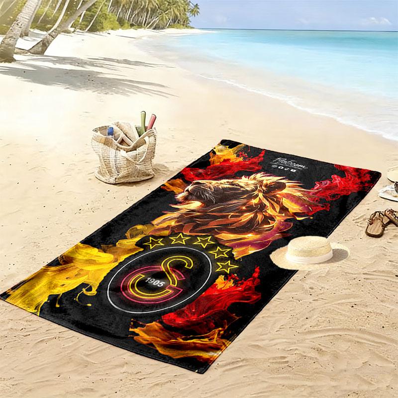 Galatasaray Glory Print Beach Towel, Large Soft Quick Dry Towel for Beach Camping Swimming