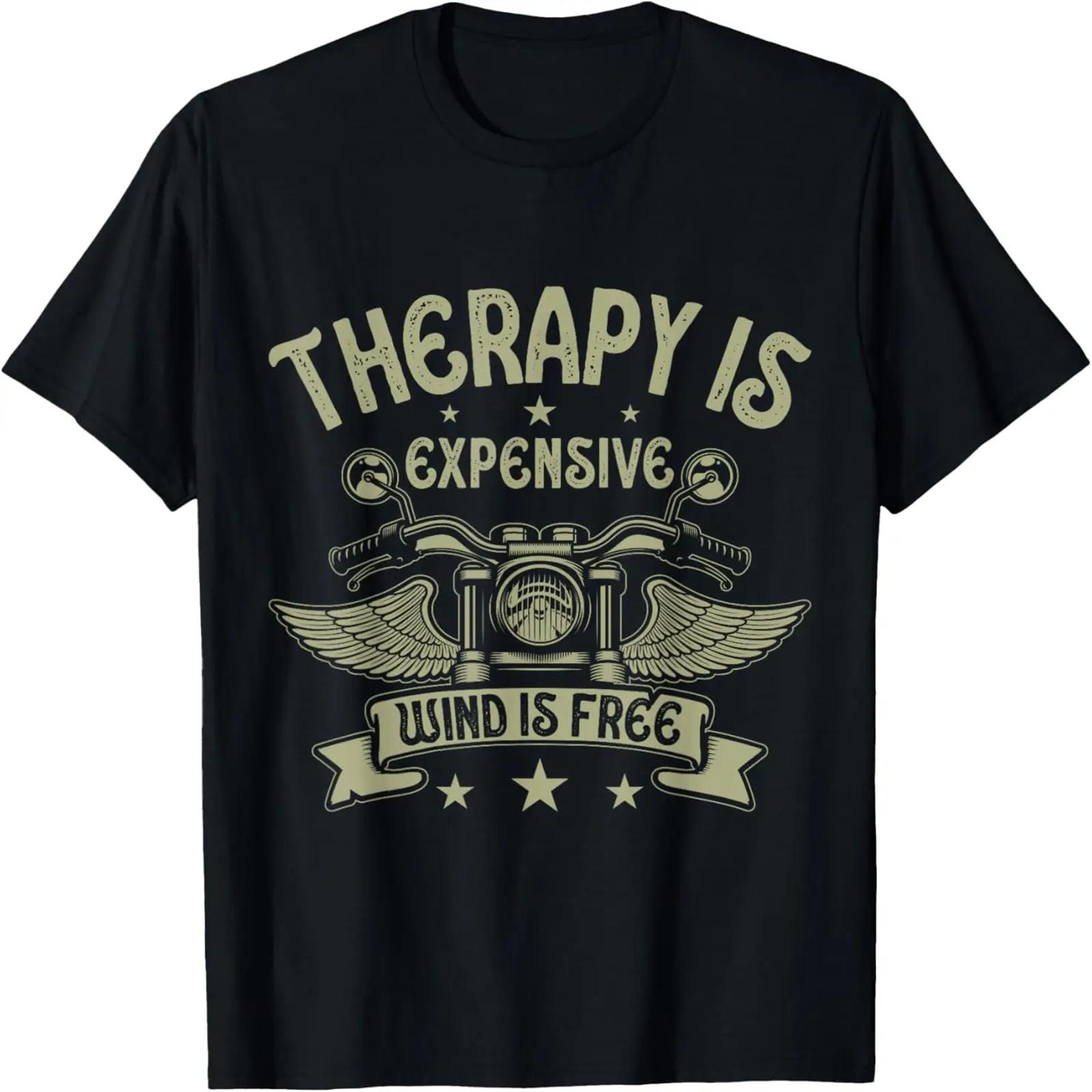 Терапия Дорогая Ветер Бесплатный Папа Байкер Мотоцикл Мужская Футболка S