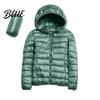 Polyester Lining Coat Pockets Zip-up with Hood Down Jacket Women Winter And Zipper Padded Warm