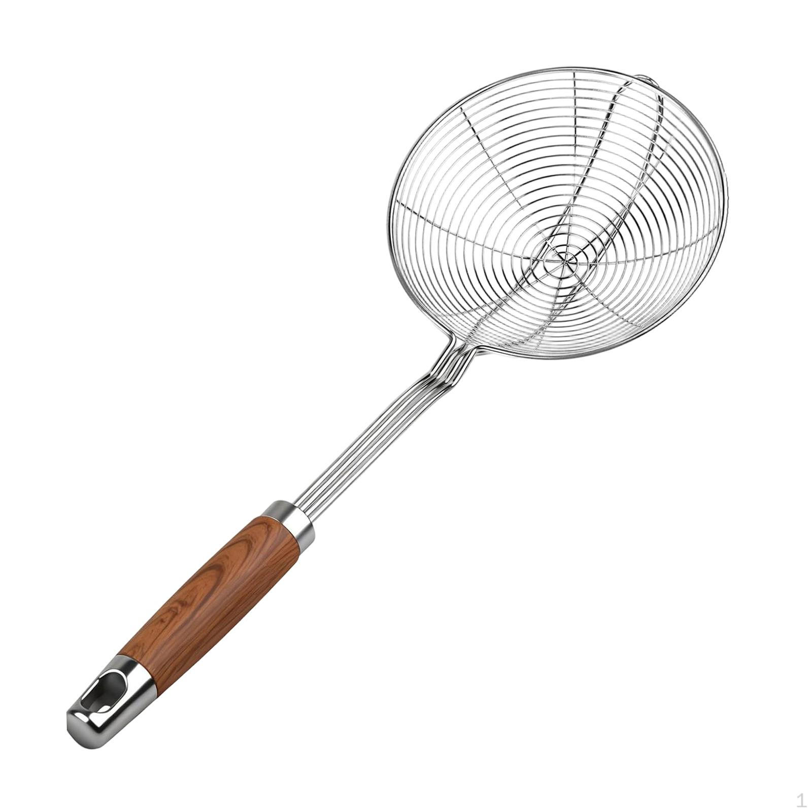 

Sieve/ladle/kitchen Strainer/noodle Spoon with Wooden Handle. And Easy to Wash, Ideal for Spaghetti, 13.5cm
