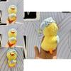 Charming Short Plush Duck Pendant Colorful Stuffed Animal Keyring For Bags
