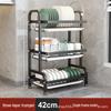 Multifunctional Kitchen Dish Rack: Countertop Draining Rack with Chopstick and Knife Holder for Dish Cabinets