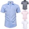Plus Size 8XL Summer Short-sleeved Shirt Solid Color Men's Shirt Business Formal Shirt Men's Clothing