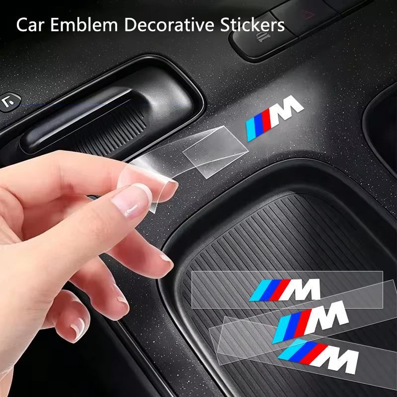 SJT88-66 Car Interior Sticker Creative Emblem Badge Sticker Waterproof For BMW M X1 X3 X5 X6 E90 E70 F30 F10 F20 E87 E60 E39 bzdn55