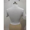 Bílé tričko Crop Tops Ženy Léto Sexy Zip Krátké Tričko Tenké Módní Dámské košile