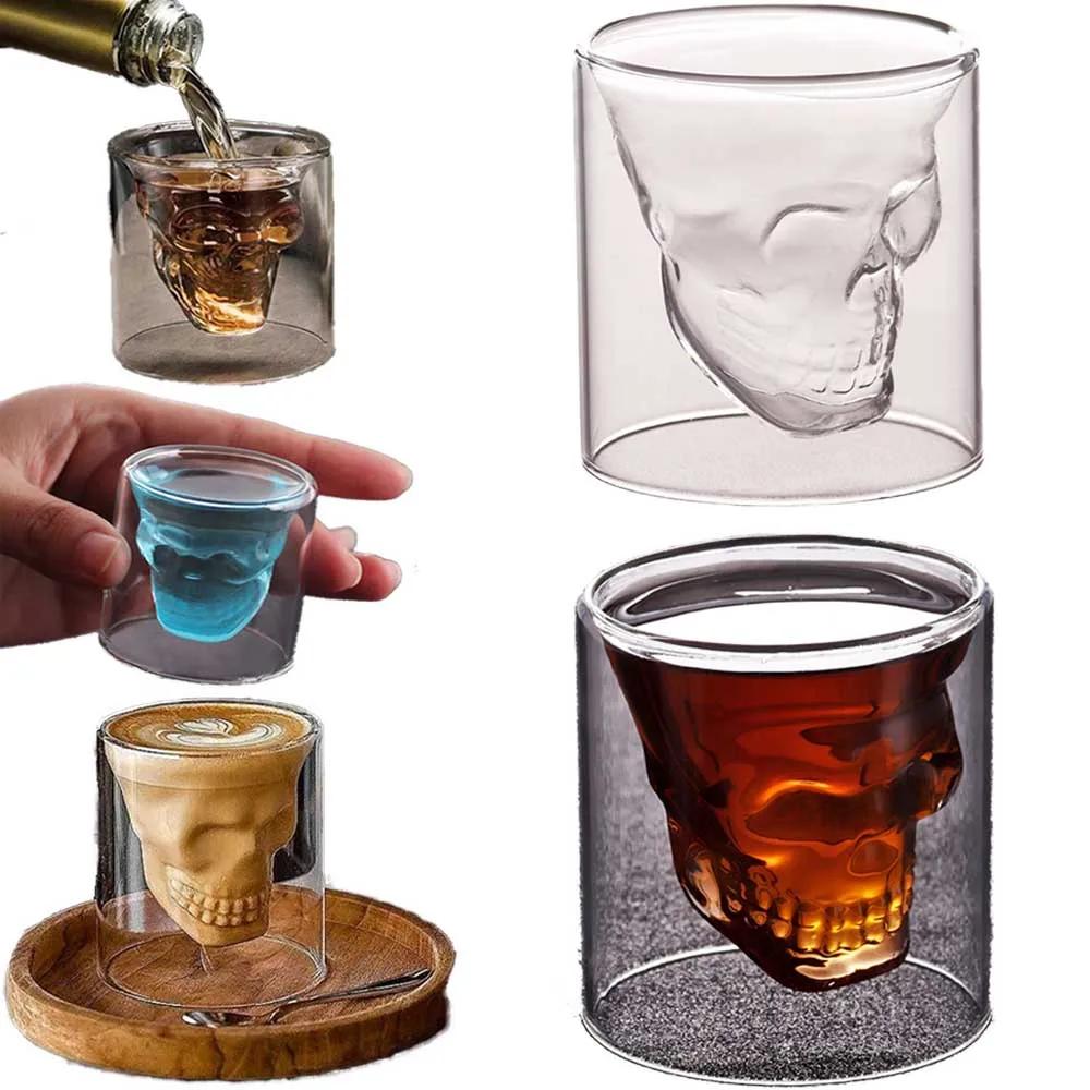 Becher mit doppeltem Boden, Glasbecher, Weinbecher, Weingläser, Kristall-Cocktailgläser, Whisky-Barzubehör, Biertrinkgeschirr, Trinkkaffeetassen