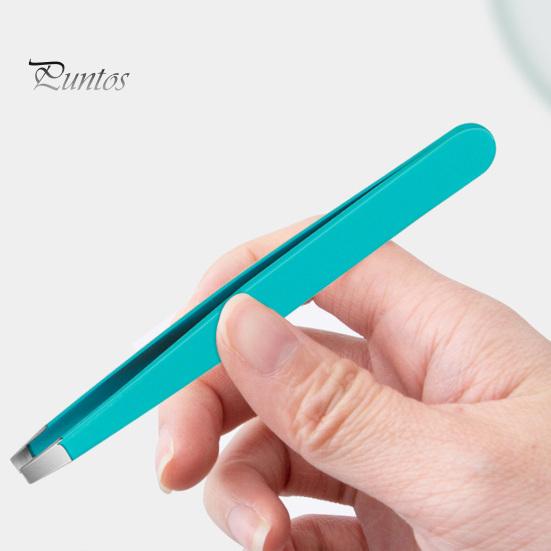 Small Hair Removal Tweezers 4Pcs/Set Slant Eyebrow Set Stainless Steel Ingrown Clip Tool Flat Mouth Short Clipping