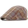 HT4159 Berets Spring Summer Cap for Men Women Retro Artist Painter Beret Hat Plaid Ivy Flat Cap Male Female Adjustable Beret Cap