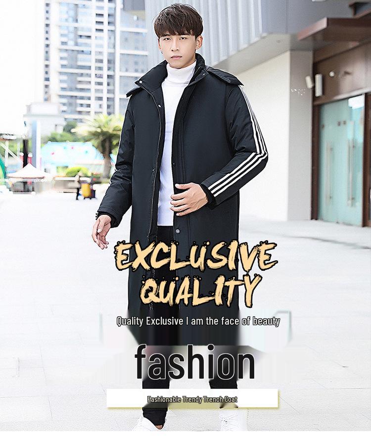 Unisex Winter Sports Overcoat - National Flag Design, Over-the-Knee, Thick Cotton for Cold Protection