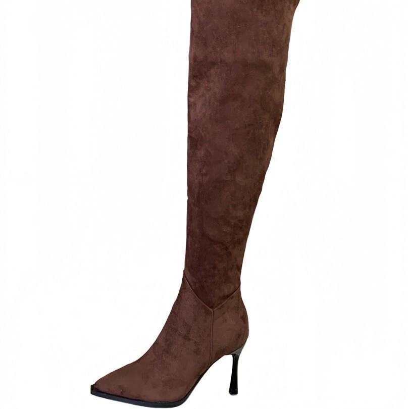 High-heeled French Pointed-toed Over-the-knee Boots Women's Boots, New In Autumn and Winter 2025, Two-wear Tall Stacking Boots