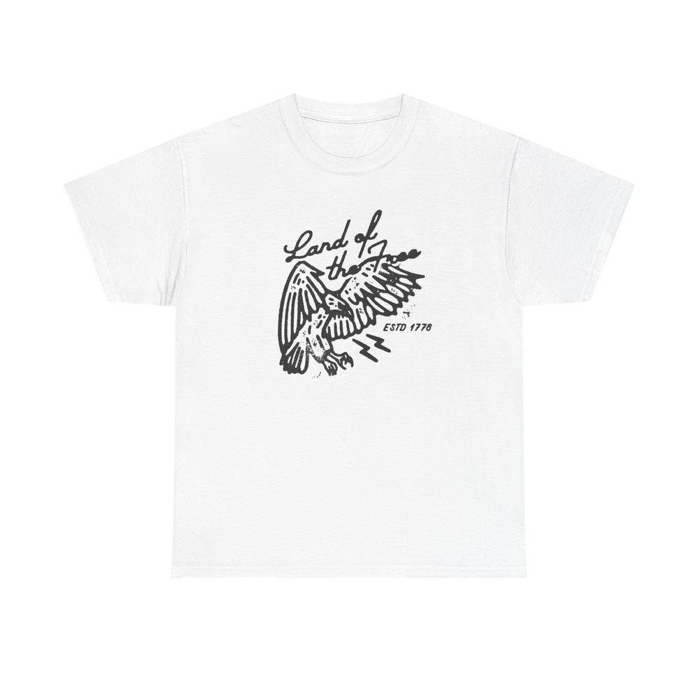 

Land Of The Free 1776 Graphic T Shirt Unisex Heavy Cotton Tee Gift Unisex T-Shirt M