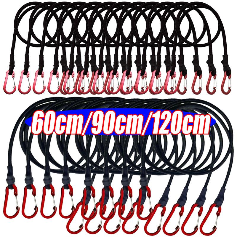 Adjustable Elastic Strap Multipurpose Tie Down Utility Rope Pack 8mm Bungee Cord with Hooks for Camping Luggage Bicycle Cargo