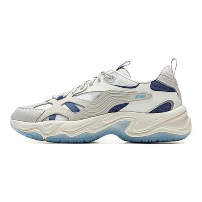 Li Ning Seagull Wygodne Wszechstronne Antypoślizgowe Odporne na Ścieranie Oddychające Niskie Buty Casual Unisex Biało-Niebieskie AGCV307-2