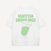 Matcha Mornings Iced Drink Cup Back Print Crew Neck Tshirt Unisex Unisex Short Sleeve Cotton Matcha Lover Casual Daily Street Tees